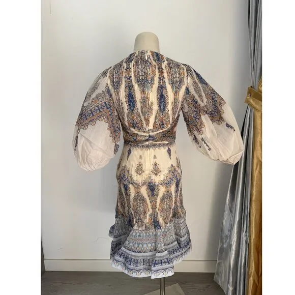 Zimmermann Printed Plissé-Organza Mini Dress - Picture 3 of 10